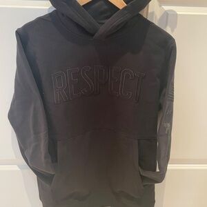 UA Project Rock,"Respect" Black Hoodie Size M